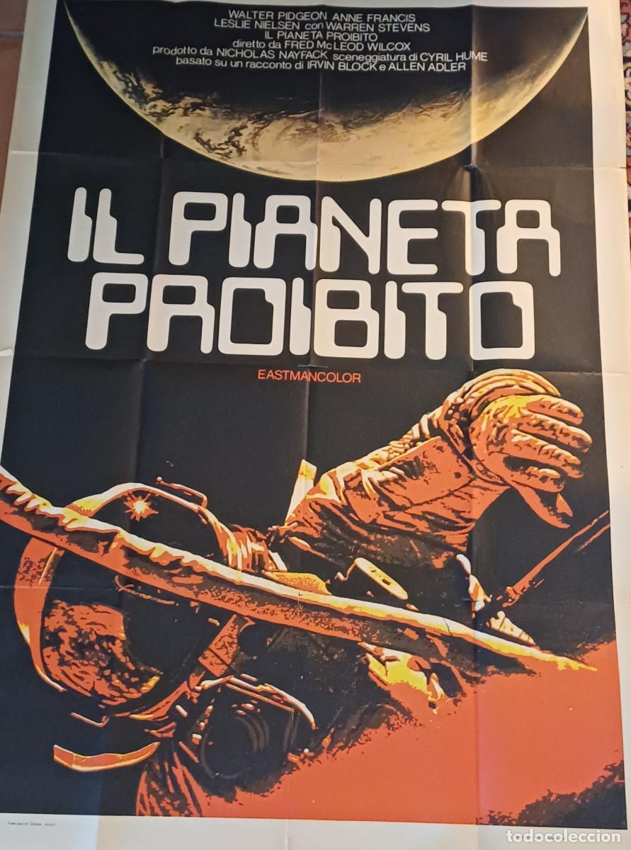 Cine: CARTEL ORIGINAL ITALIANO DEL CL&Aacute;SICO NORMEAMERICANO DE CIENCIA FICCI&Oacute;N,PLANETA PROHIBIDO -A&Ntilde;O 1956