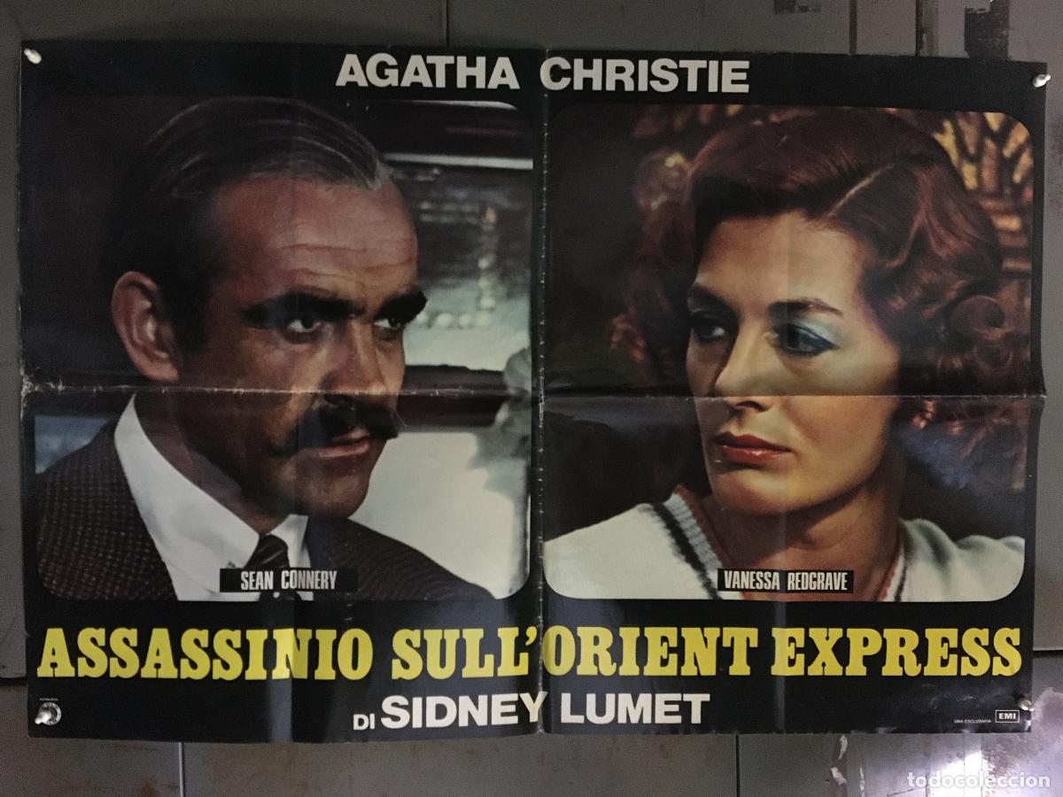 Cine: AFG48 ASESINATO EN EL ORIENT EXPRESS AGATHA CHRISTIE CONNERY REDGRAVE POSTER ORIGINAL ITALIANO 68X94