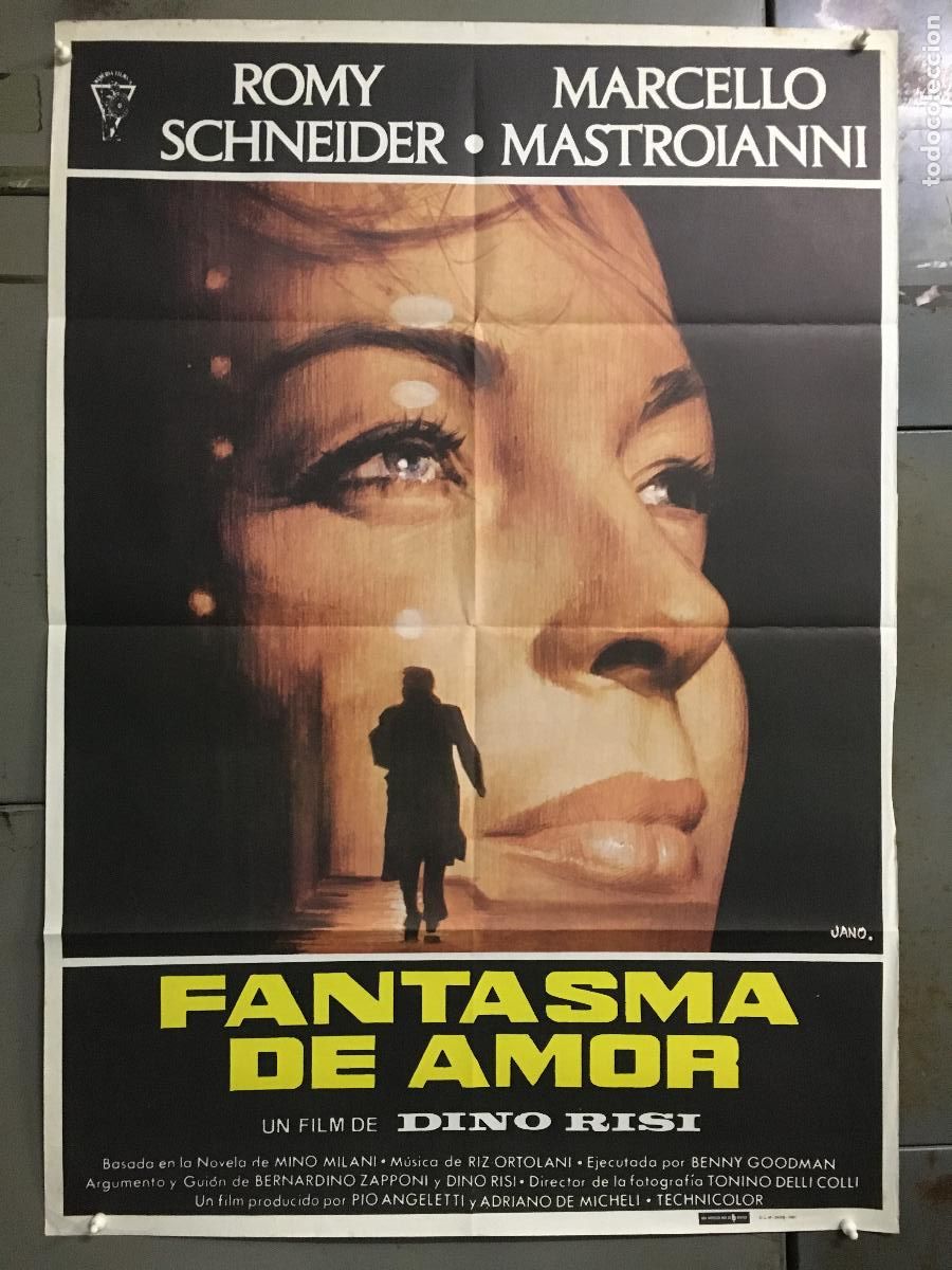 Cine: AFG57 FANTASMA DE AMOR ROMY SCHNEIDER MARCELLO MASTROIANNI POSTER ORIGINAL 70X100 ESTRENO h0