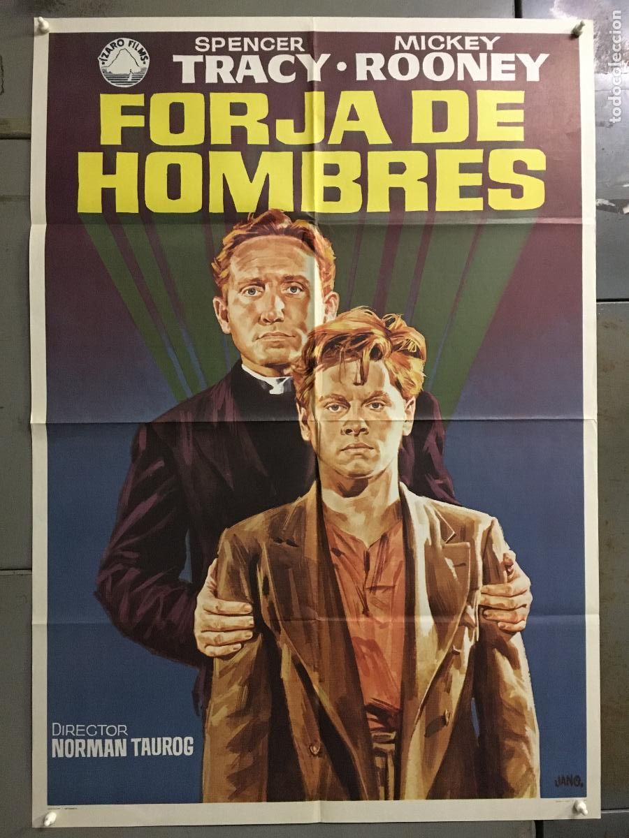 Cine: AFG60 FORJA DE HOMBRES SPENCER TRACY MICKEY ROONEY JANO POSTER ORIGINAL 70X100 ESPA&Ntilde;OL R-72 h1
