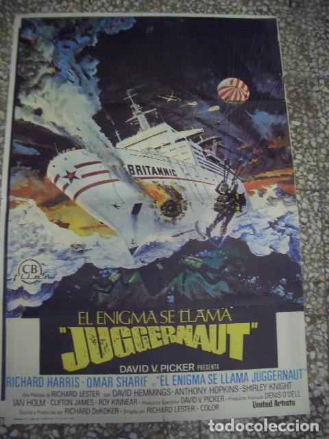 Cine: EL ENIGMA SE LLAMA JUGGERNAUT RICHARD HARRIS OMAR SHARIF POSTER ORIGINAL 70X100