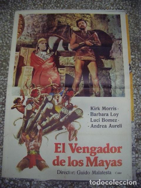Cine: P&oacute;ster original de cine 70x100xm EL VENGADOR DE LOS MAYAS. KIRK MORRIS, BARBARA LOY, LUCI BOMEZ, AND