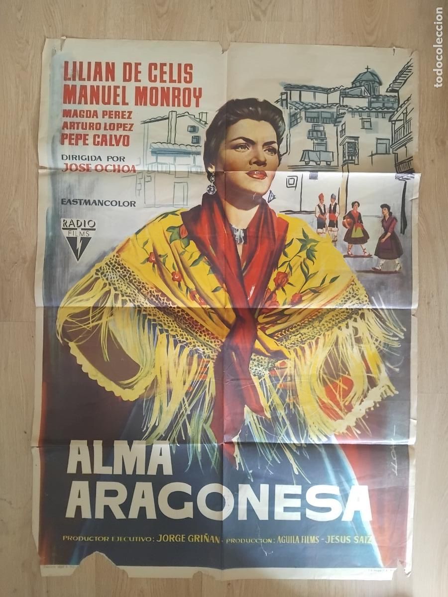 Cine: CARTEL DE CINE ALMA ARAGONESA LILIAN DE CELIS. 100 X 70 CM.