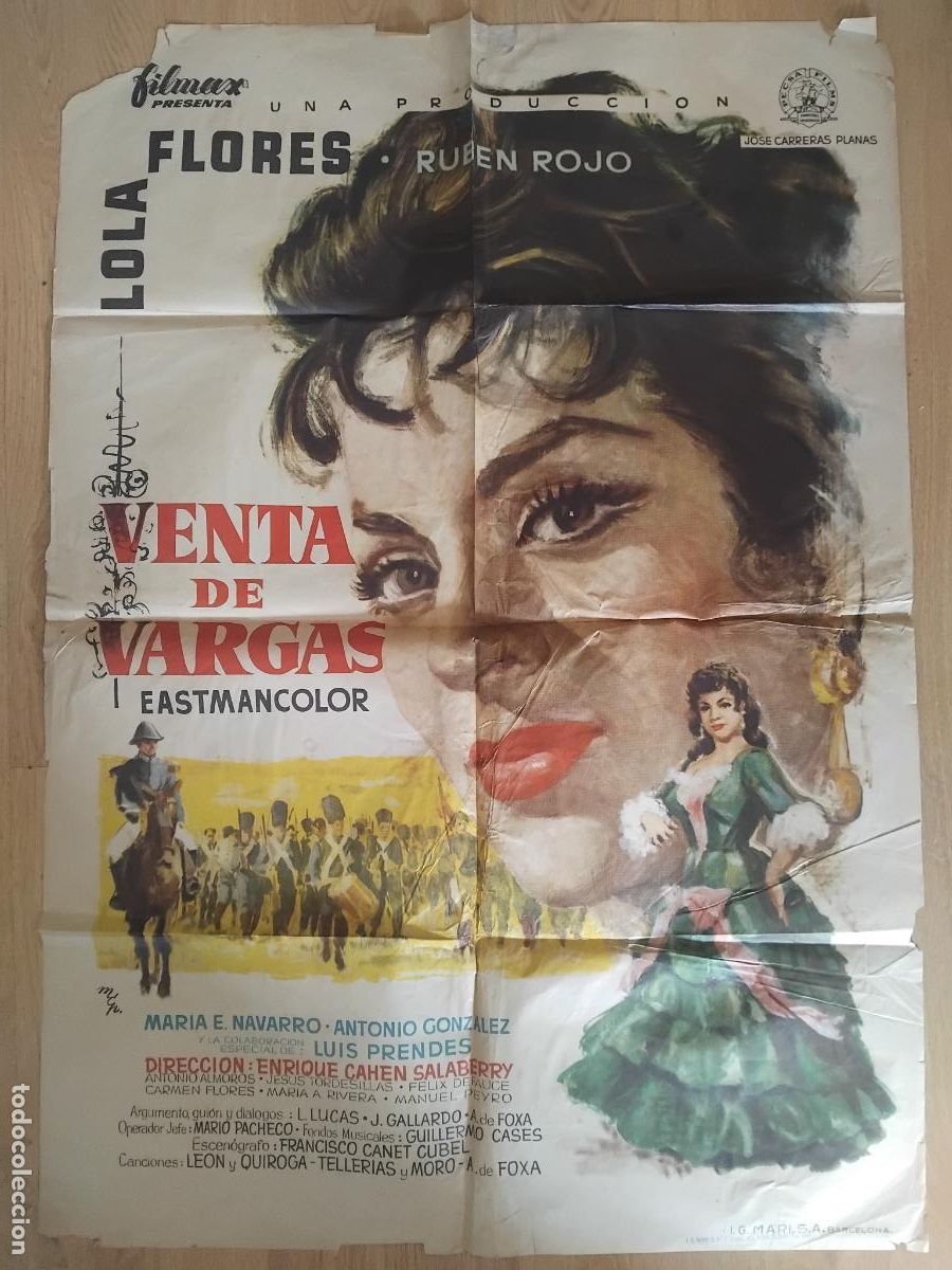Cine: CARTEL DE CINE LA VENTA DE VARGAS. LOLA FLORES. 100 X 70 CM.