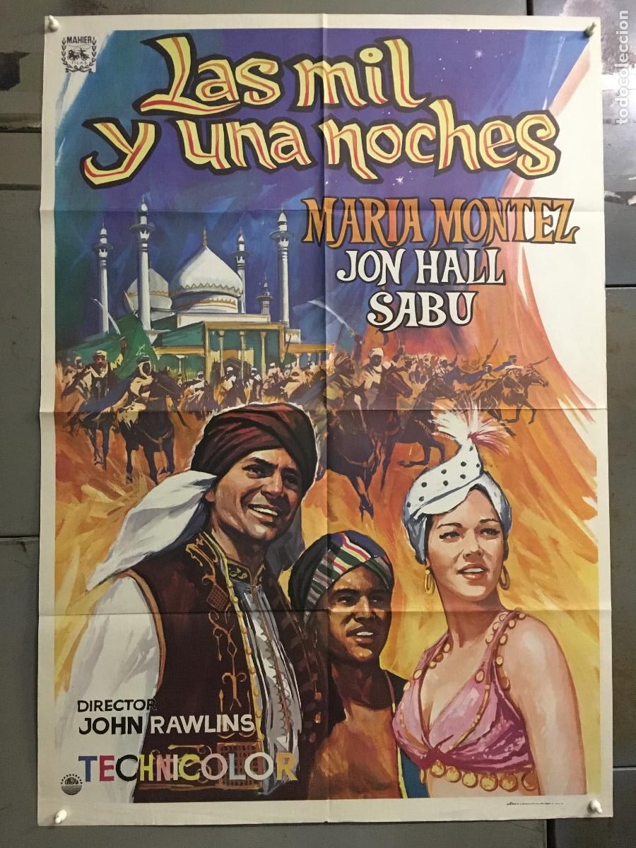 Cin&eacute;ma: AFG63 LAS MIL Y UNA NOCHES MARIA MONTEZ POSTER ORIGINAL 70X100 ESPA&Ntilde;OL R-75 h2