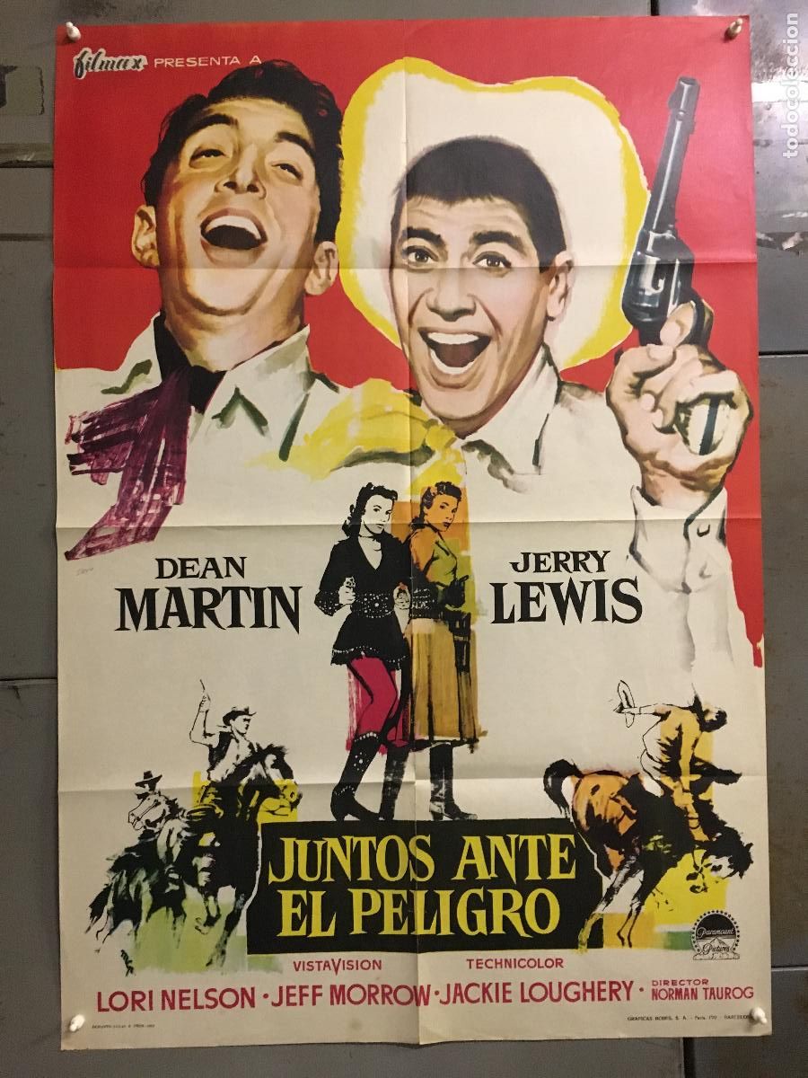 Cine: AFG71 JUNTOS ANTE EL PELIGRO DEAN MARTIN JERRY LEWIS POSTER ORIGINAL 70X100 ESTRENO