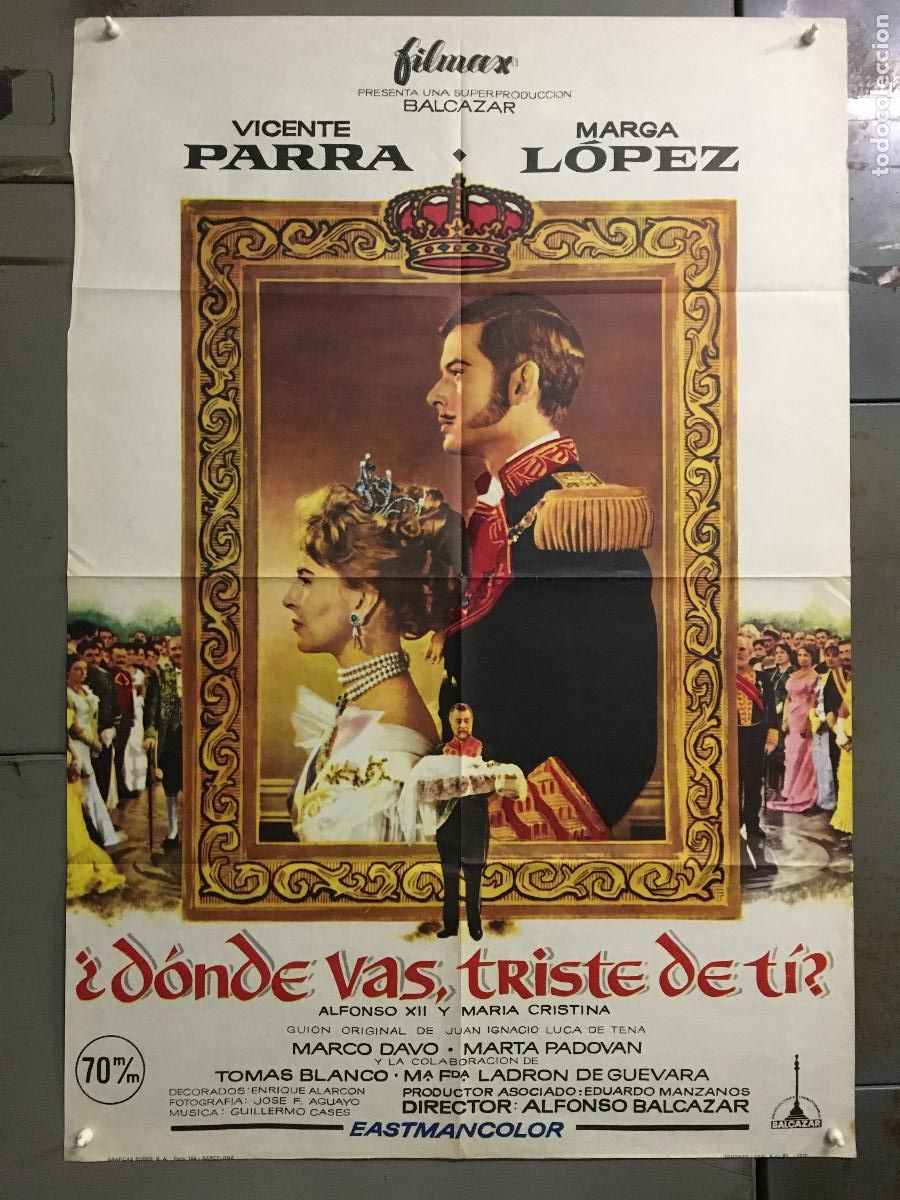 Cine: AFG72 DONDE VAS TRISTE DE TI VICENTE PARRA MARGA LOPEZ 70 M/M POSTER ORIGINAL ESPA&Ntilde;OL 70X100 R-73 h0