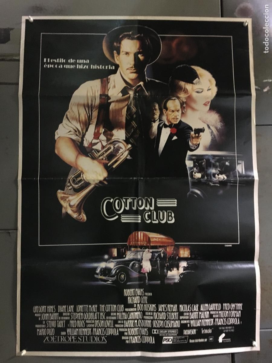 Cinema: AFG73 COTTON CLUB RICHARD GERE DIANE FORD COPPOLA GERE CASARO POSTER ORIGINAL 70X100 ESTRENO raro