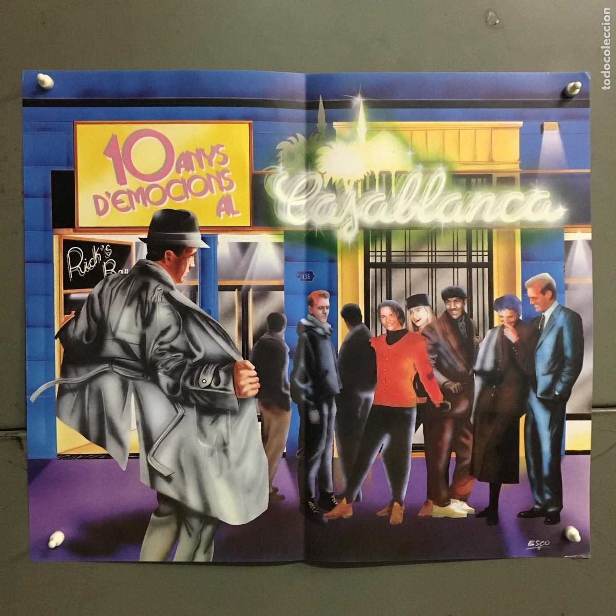 Cine: AFG79 CINE CASABLANCA 10&ordm; ANIVERSARIO POSTER ORIGINAL 45X52 h3