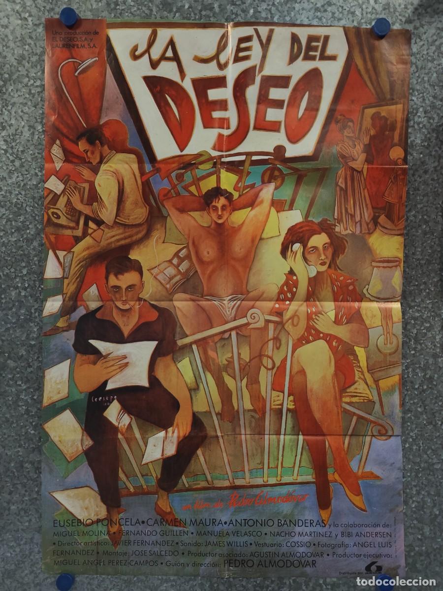 Cine: LA LEY DEL DESEO. Eusebio Poncela, Carmen Maura, Antonio Banderas A&Ntilde;O 1987 ALMODOVAR POSTER ORIGINAL