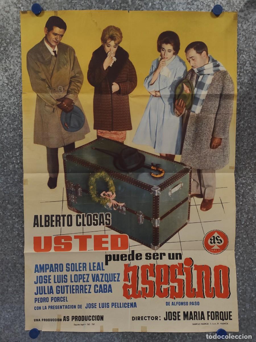 Cine: USTED PUEDE SER UN ASESINO. ALBERTO CLOSAS, LOPEZ VAZQUEZ. A&Ntilde;O 1961. POSTER ORIGINAL