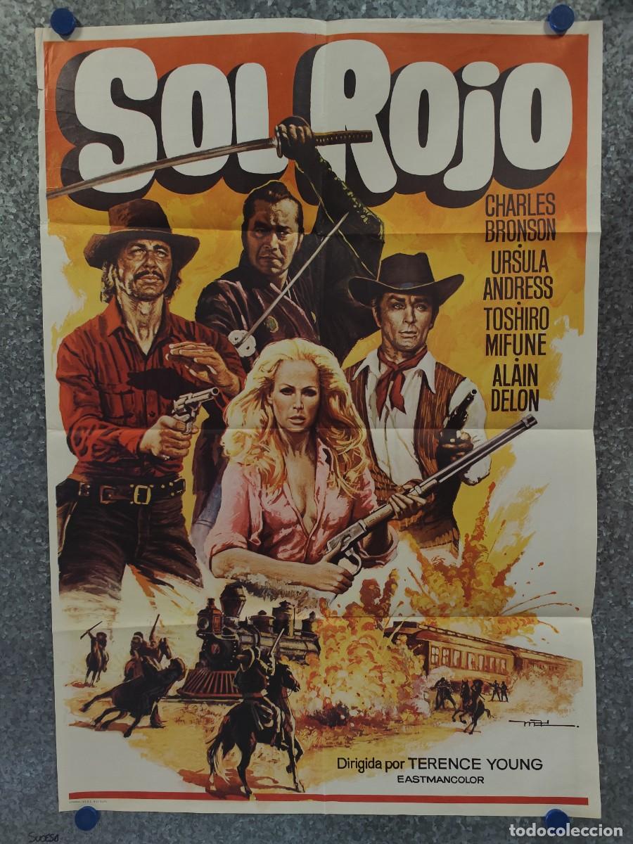 Cine: SOL ROJO. ALAIN DELON, CHARLES BRONSON, URSULA ANDRESS. A&Ntilde;O 1980. POSTER ORIGINAL