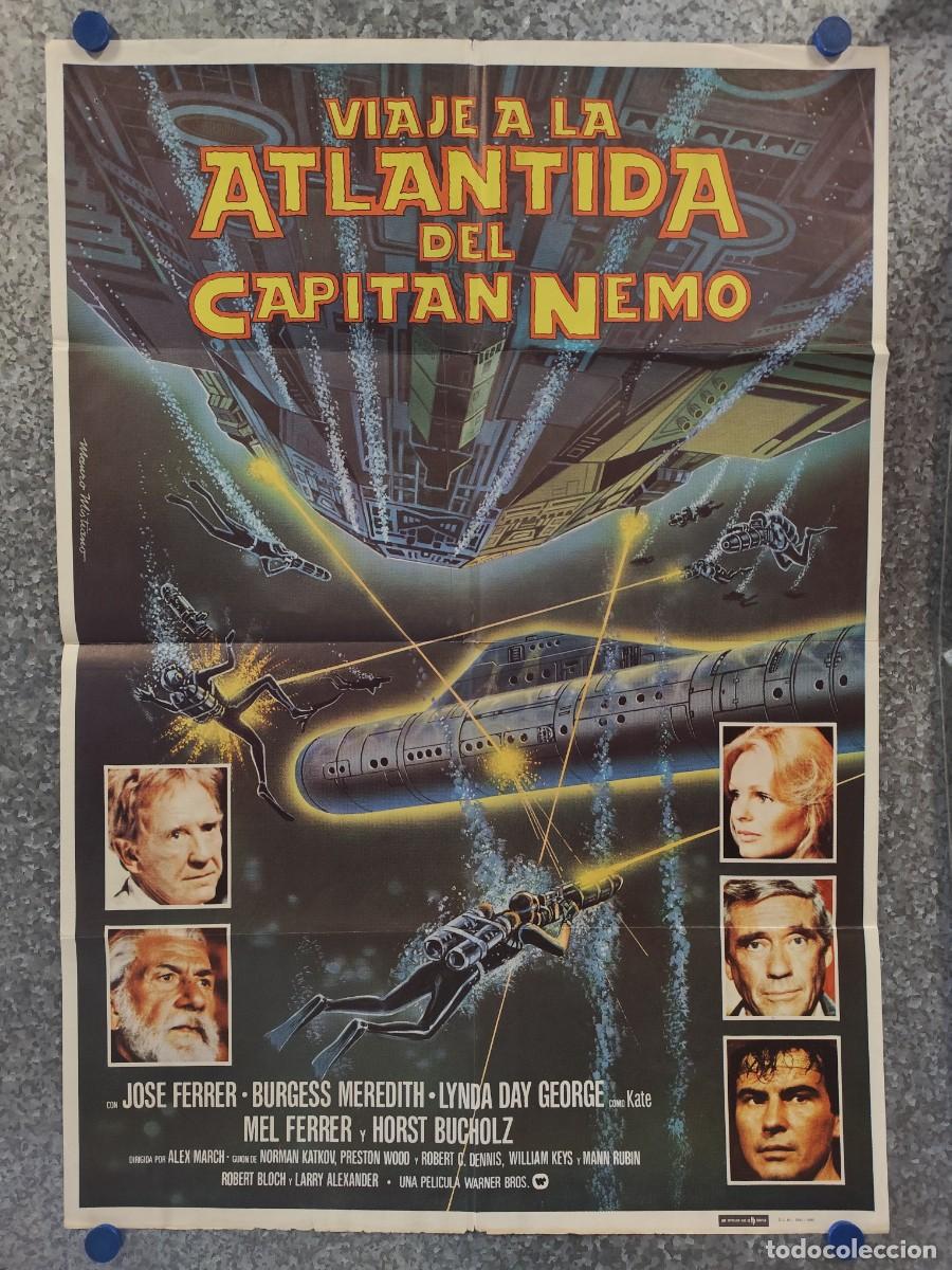Cine: VIAJE LA ATLANTIDA DEL CAPITAN NEMO. JOSE FERRER, MEL FERRER, JULIO VERNE, A&Ntilde;O 1980 POSTER ORIGINAL