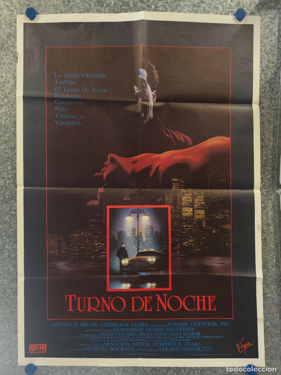 Cine: TURNO DE NIOCHE. Michael A. Miranda, Helen Papas, Cliff Stoker, VAMPIROS, A&Ntilde;O 1988 POSTER ORIGINAL