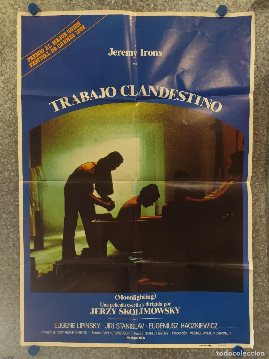 Cine: TRABAJO CLANDESTINO. JERZY SKOLIMOWSKY, JEREMY IRONS. A&Ntilde;O 1983 POSTER ORIGINAL