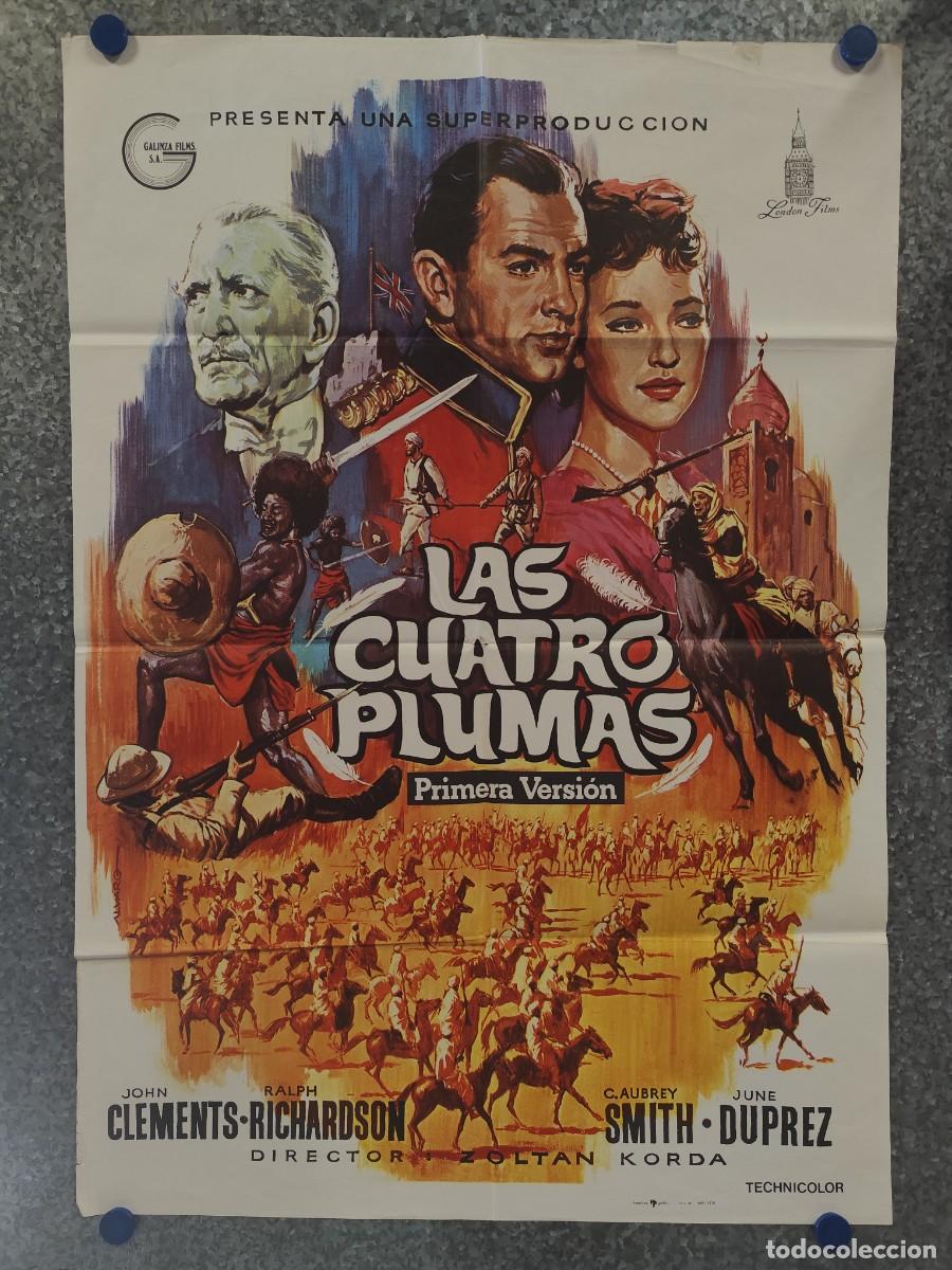 Cine: Las cuatro plumas. John Clements, Ralph Richardson, C. Aubrey Smith, A&Ntilde;O 1978, POSTER ORIGINAL