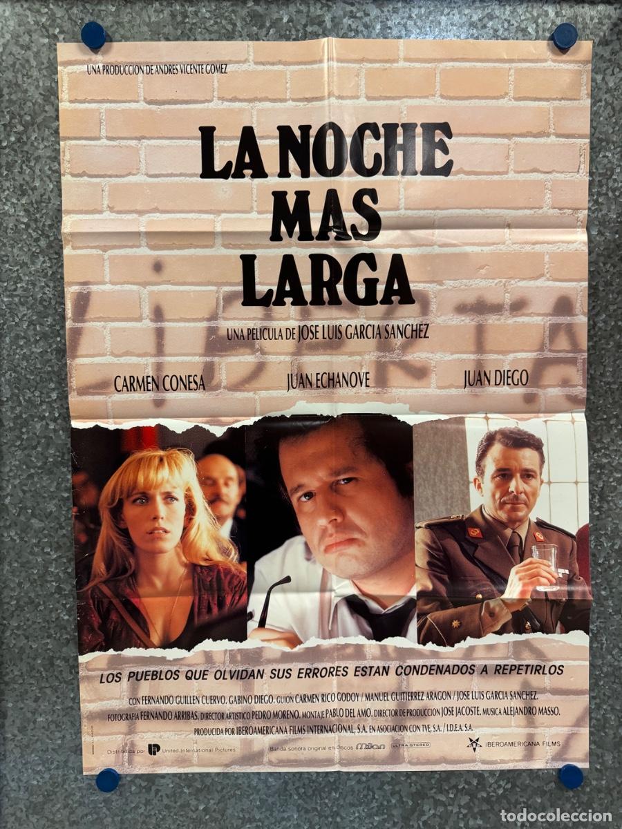 Cine: La noche mas larga, Carmen Conesa, Juan Echanove, A&ntilde;o 1991, POSTER ORIGINAL