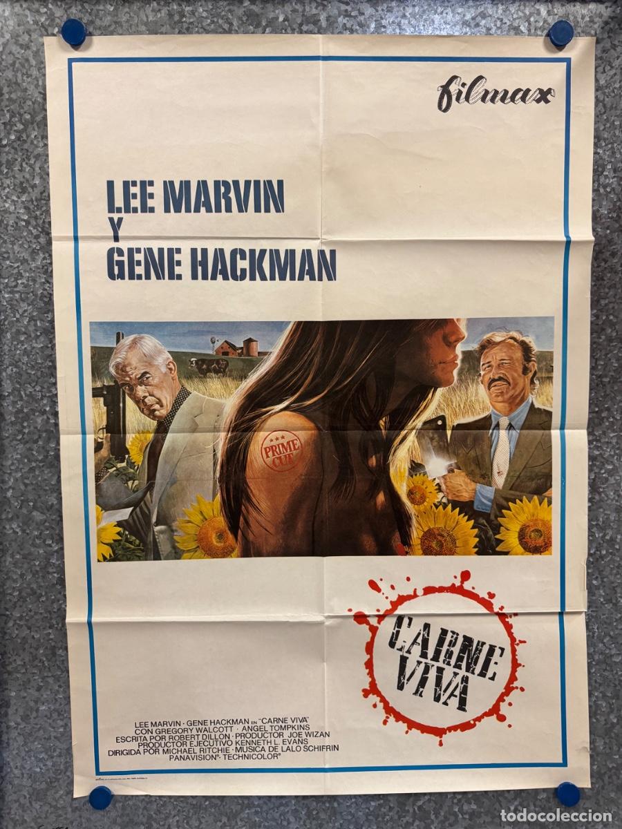 Cine: Carne viva, Lee Marvin, Gene Hackman, A&ntilde;o 1974, POSTER ORIGINAL