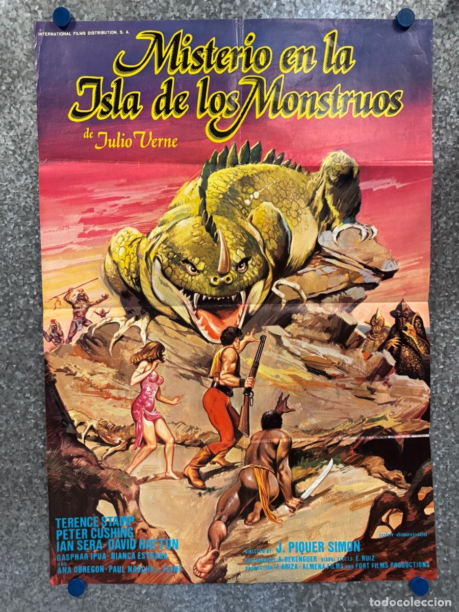 Cine: Misterio en la isla de los monstruos, Terence Stamp, Peter Cushing, POSTER ORIGINAL