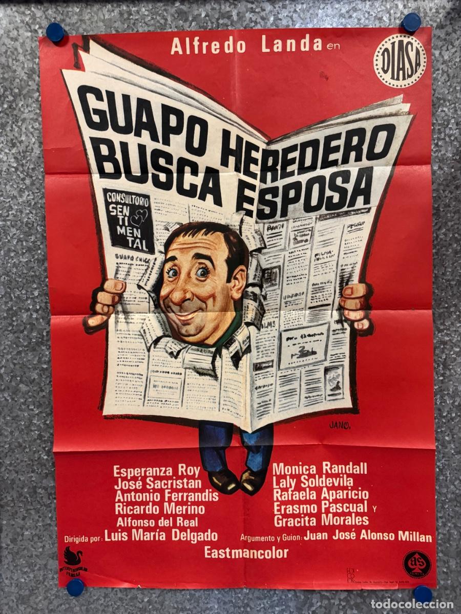 Cine: Guapo heredero busca esposa, Alfredo Landa, Esperanza Roy, A&ntilde;o 1975, POSTER ORIGINAL
