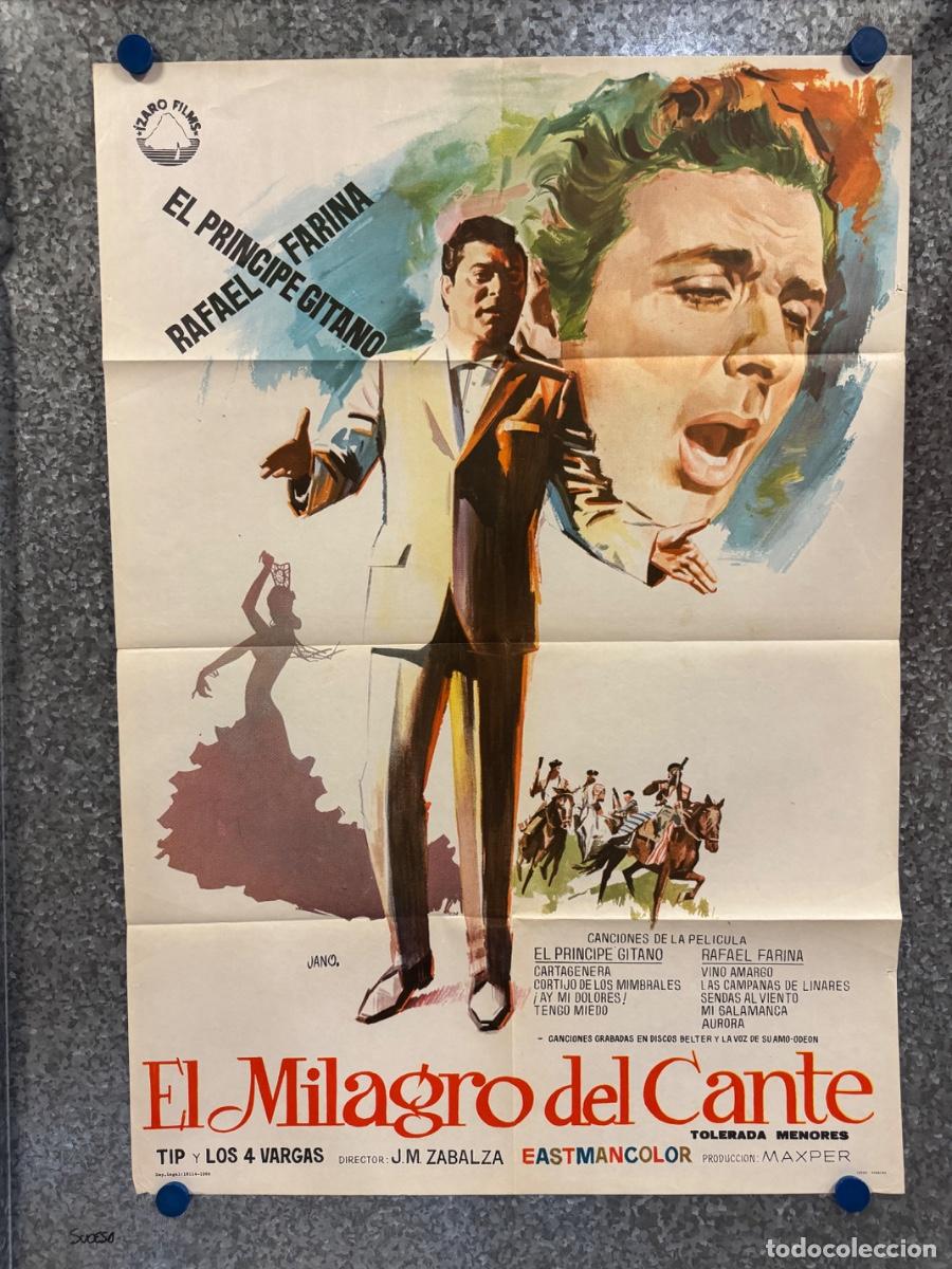 Cine: El milagro del cante, Rafael Farina, A&ntilde;o 1966, POSTER ORIGINAL