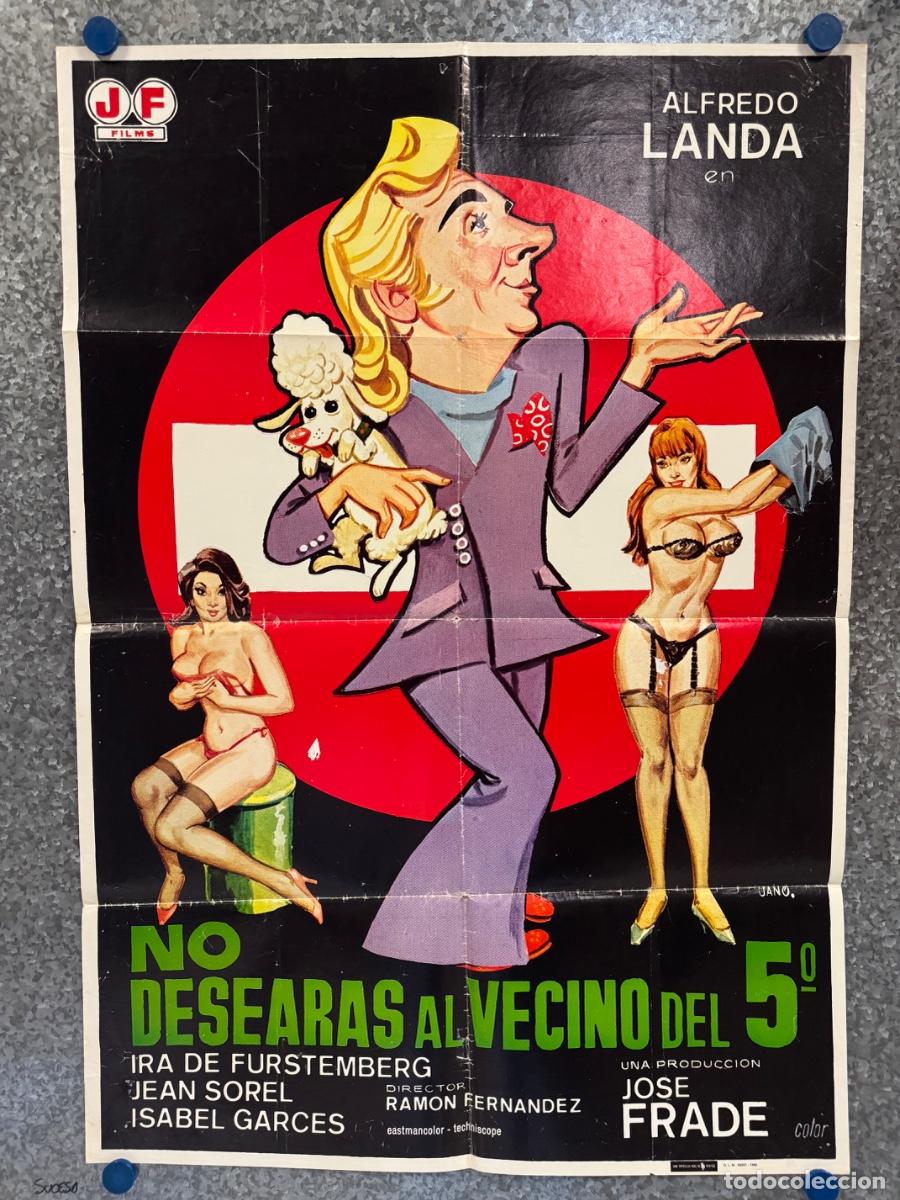 Cine: No desearas al vecino del quinto, Alfredo Landa, Jean Sorel, A&ntilde;o 1980, POSTER ORIGINAL