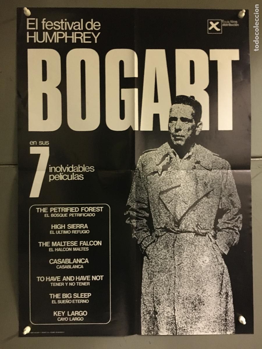 Cinema: AFG89 HUMPHREY BOGART FILM FESTIVAL POSTER ORIGINAL 50X70 ESTRENO h0