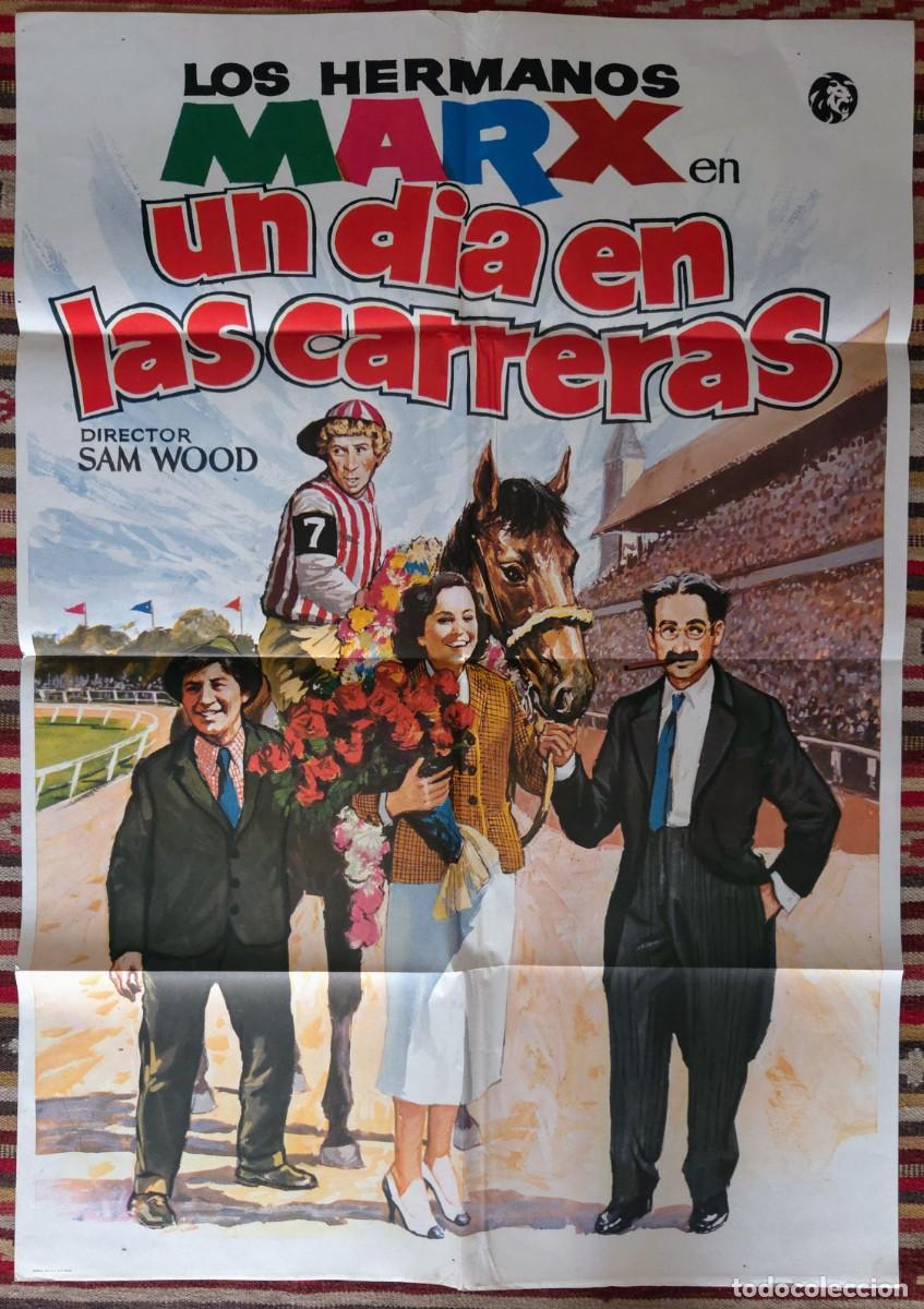 Cine: Cartel cine UN D&Iacute;A EN LAS CARRERAS Hermanos Marx Reestreno 1982 Pel&iacute;cula 1937
