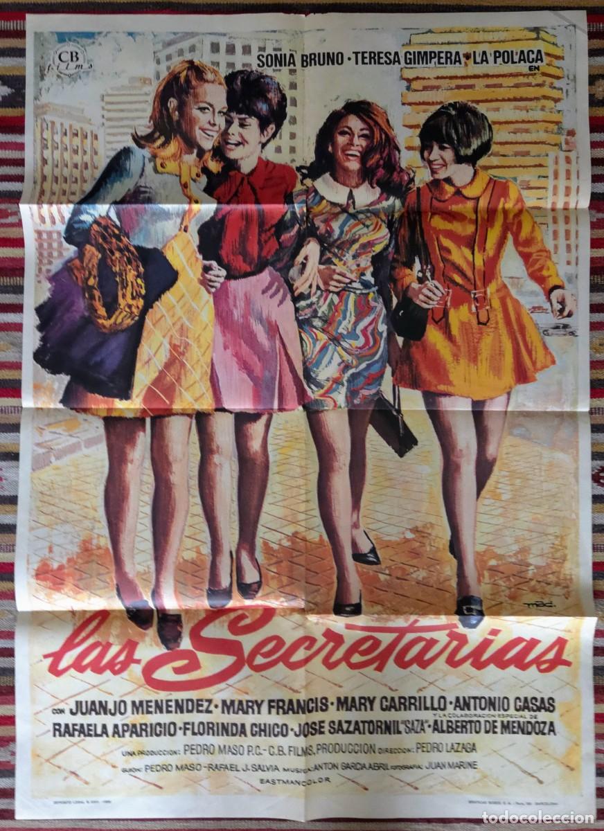 Cine: LAS SECRETARIAS (1969) CARTEL ORIGINAL ESTRENO SONIA BRUNO PEDRO LAZAGA NUEVO