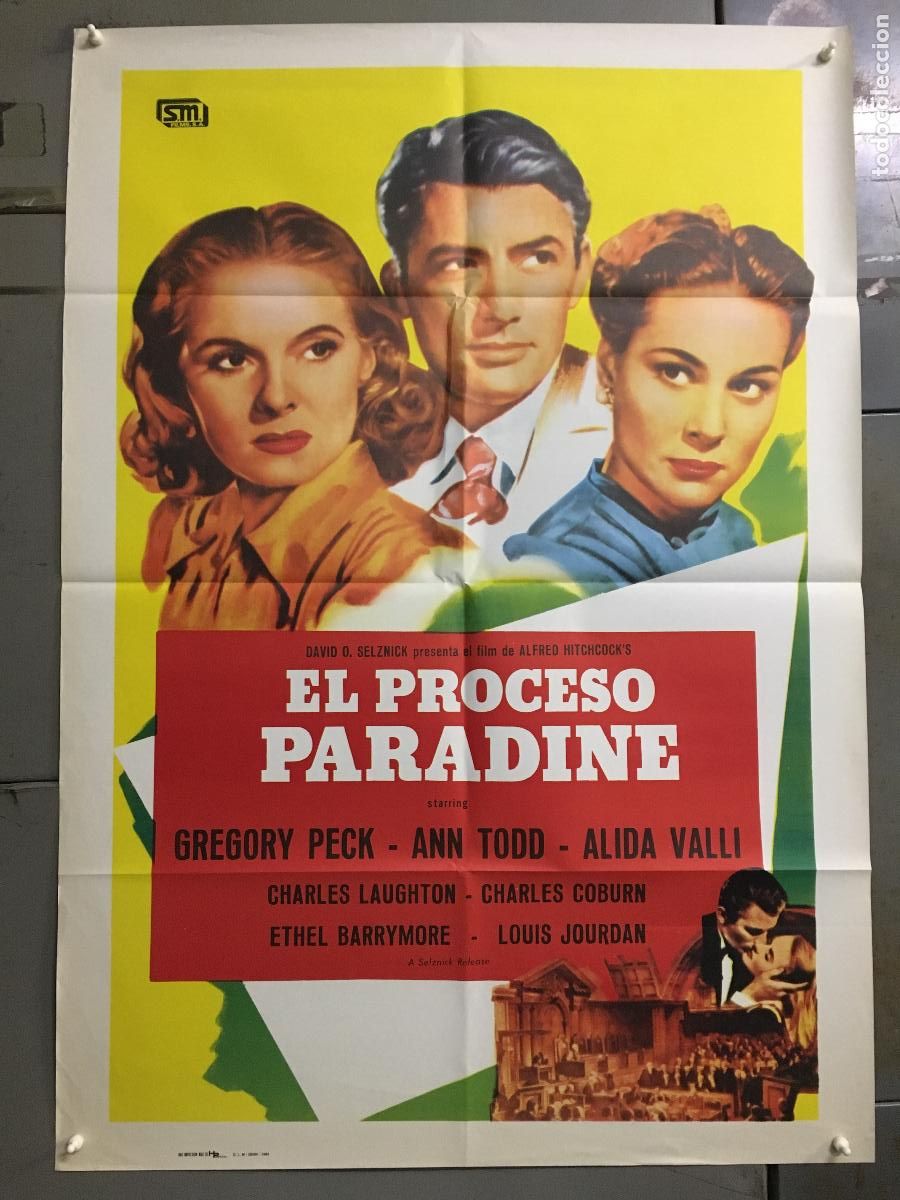 Cine: AFG92 EL PROCESO PARADINE ALFRED HITCHCOCK GREGORY PECK ALIDA VALLI POSTER ORIGINAL 70X100 ESPA&Ntilde;OL 2