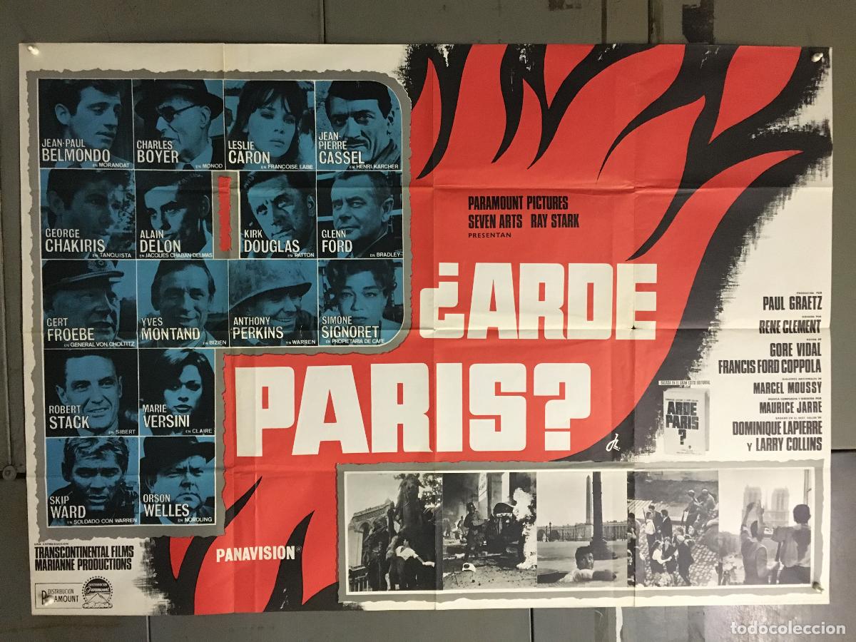 Cin&eacute;ma: AFG94 ARDE PARIS BELMONDO DELON DOUGLAS POSTER ORIGINAL 2 hojas 87X125 ESTRENO h0