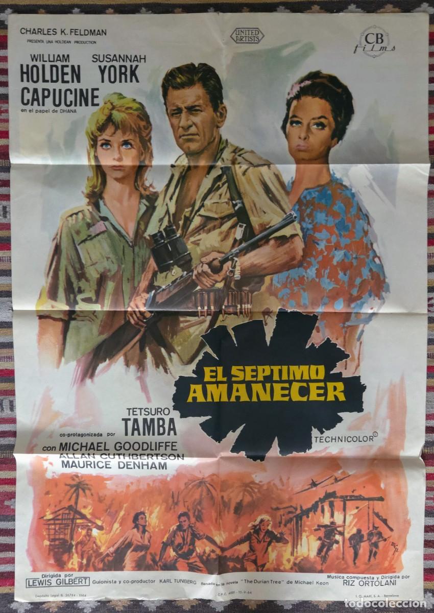 Cine: EL S&Eacute;PTIMO AMANECER (1964) Cartel original de estreno. Estado de colecci&oacute;n