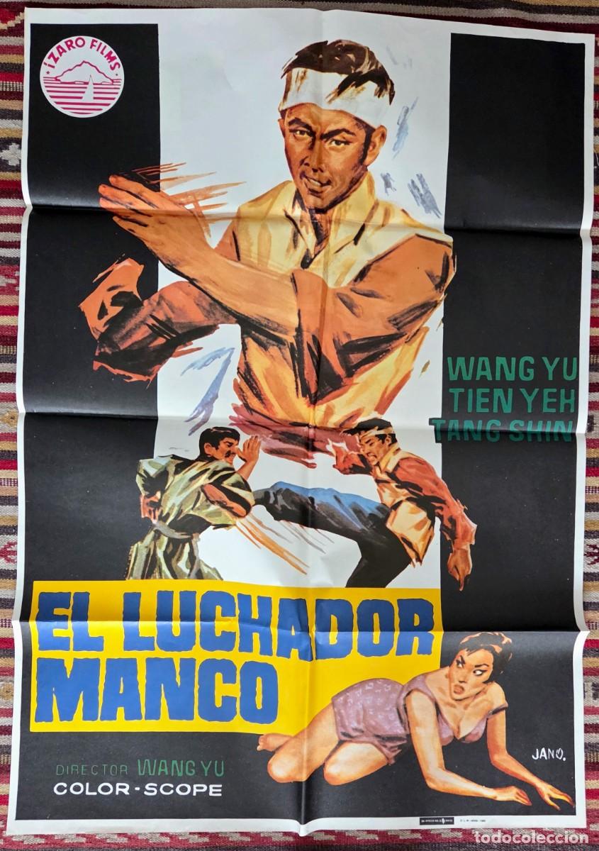 Cin&eacute;ma: EL LUCHADOR MANCO Cartel Cine Artes Marciales Kung Fu 1980 Wang Yu Colecci&oacute;n