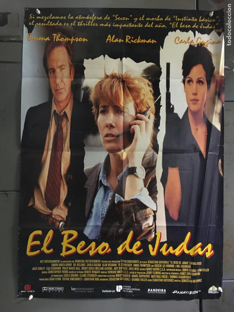 Cine: AFH01 EL BESO DE JUDAS EMMA THOMPSON ALAN RICKMAN CARLA GUGINO POSTER ORIGINAL ESTRENO 70X100 h0