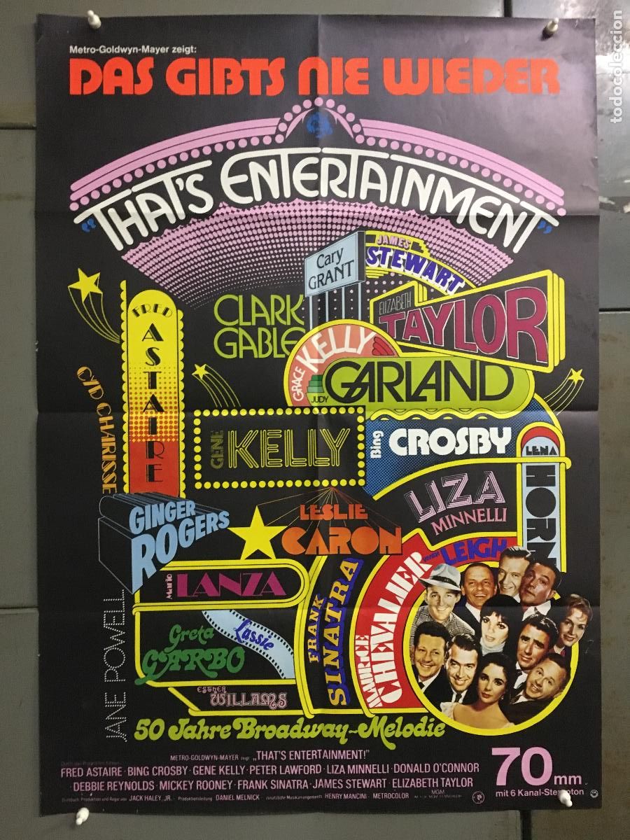 Cine: AFH03 ERASE UNA VEZ EN HOLLYWOOD JUDY GARLAND ASTAIRE KELLY SINATRA POSTER ORIGINAL ALEMAN 60X84 h0