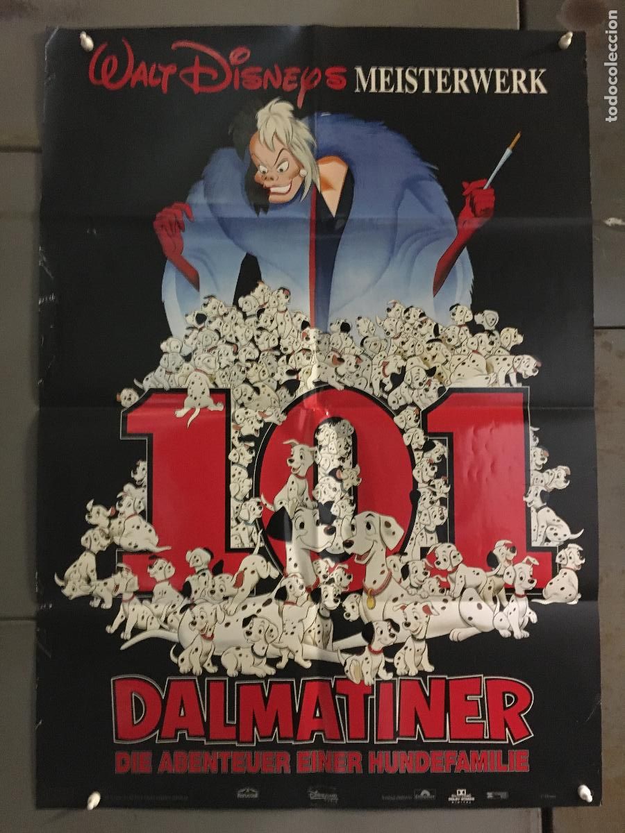 Cine: AFH05 101 DALMATAS WALT DISNEY ANIMACION POSTER ORIGINAL 60X84 ALEMAN h1