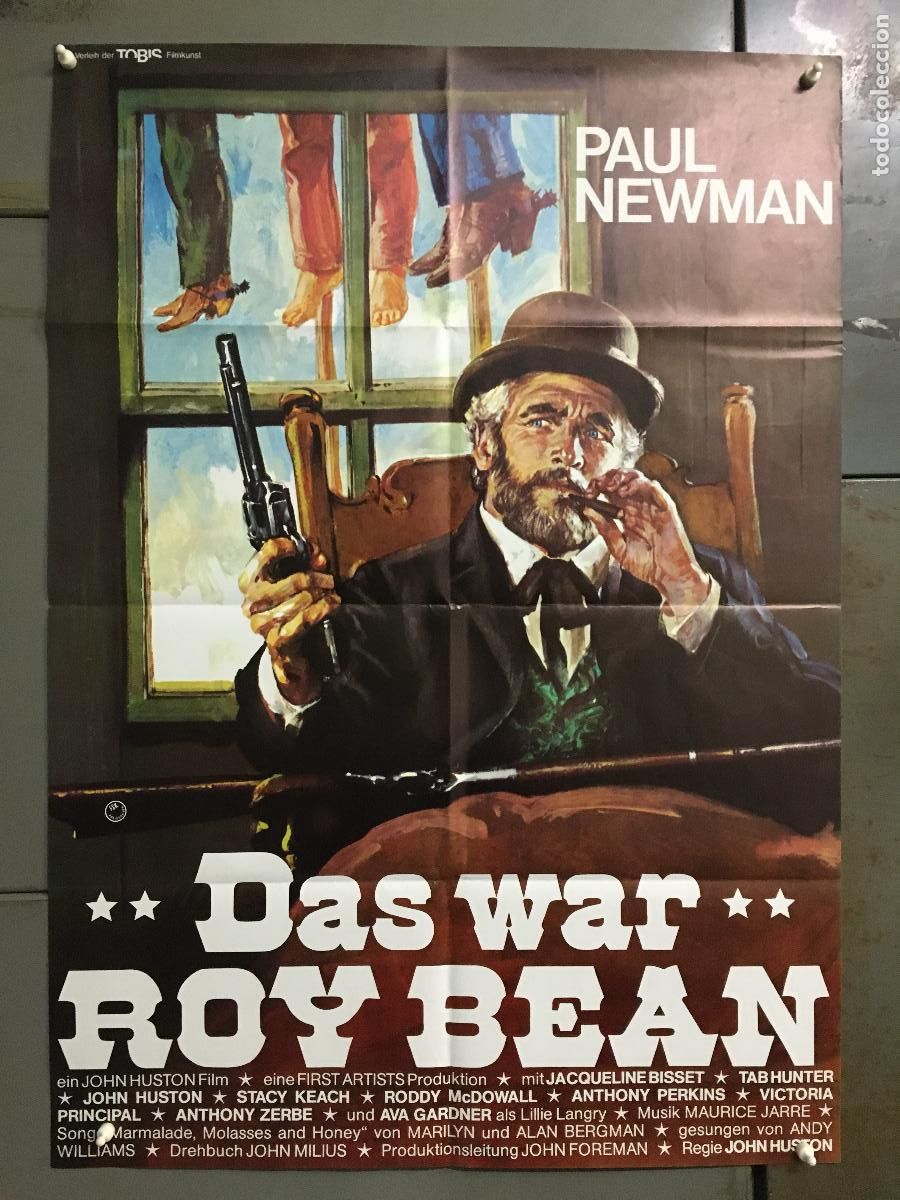 Cine: AFH06 EL JUEZ DE LA HORCA JOHN HUSTON PAUL NEWMAN AVA GARDNER MAC POSTER ORIGINAL ALEMAN 60X84 h0