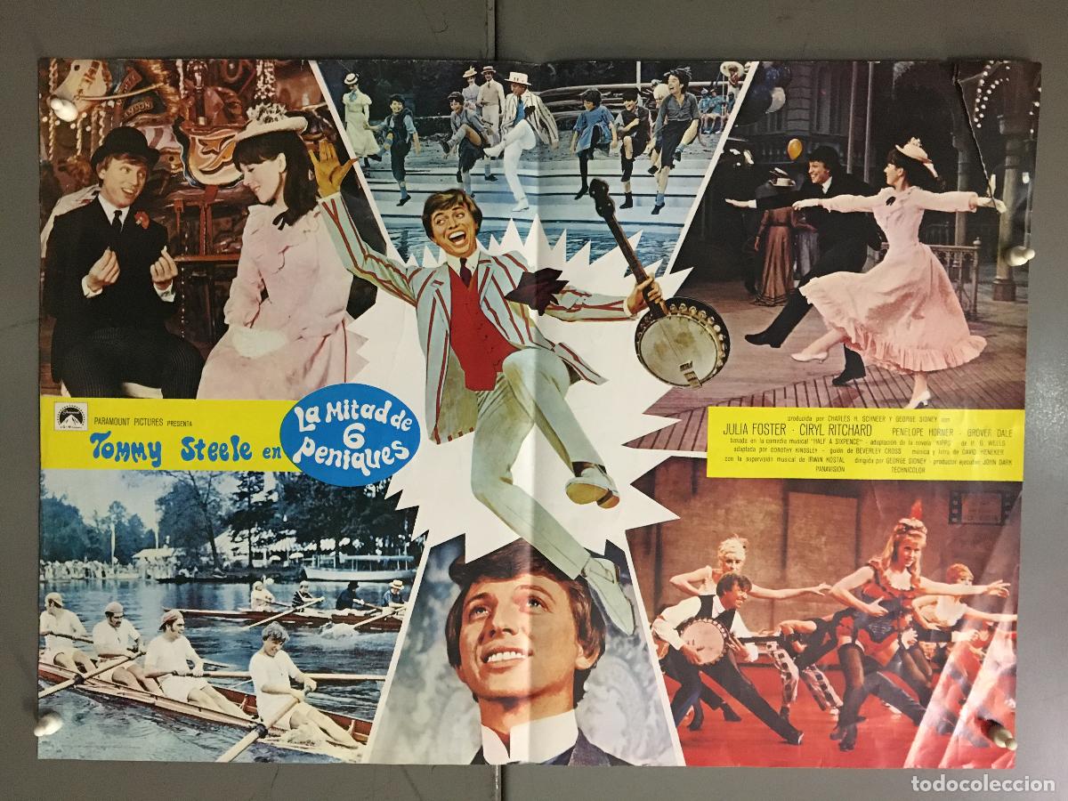 Cine: AFH09 LA MITAD DE 6 PENIQUES TOMMY STEELE POSTER ORIGINAL 43X62 ESTRENO h0