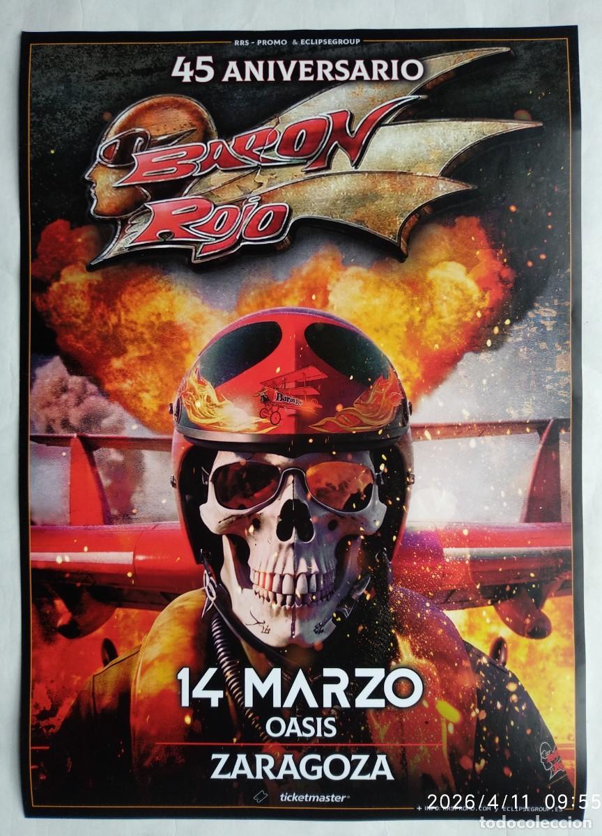 Cinema: BAR&Oacute;N ROJO, 45 ANIVERSARIO. CONCIERTO EN EL OASIS DE ZARAGOZA.. P&Oacute;STER 29,5 X 42 cms..