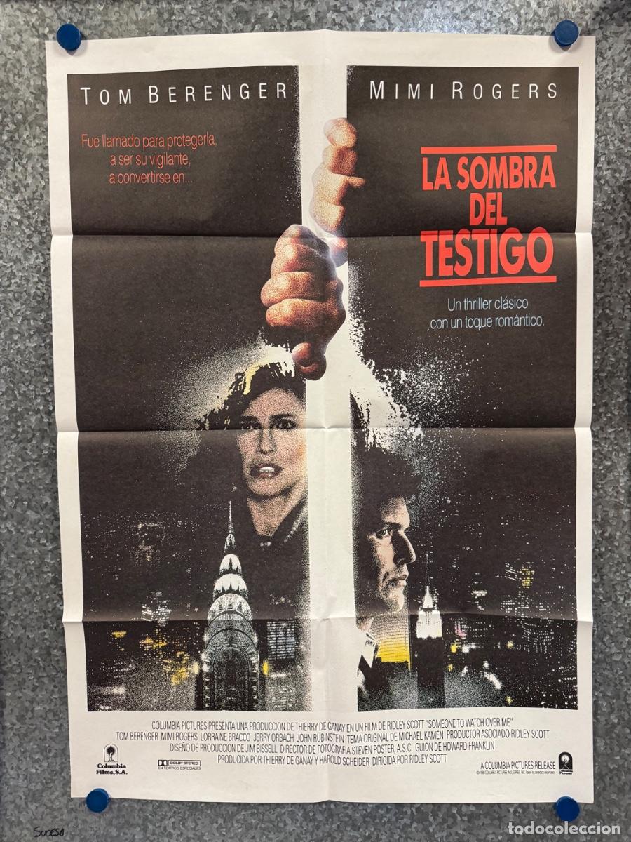 Cine: La sombra del testigo, Tom Berenger, Mimi Rogers, A&ntilde;o 1988, POSTER ORIGINAL