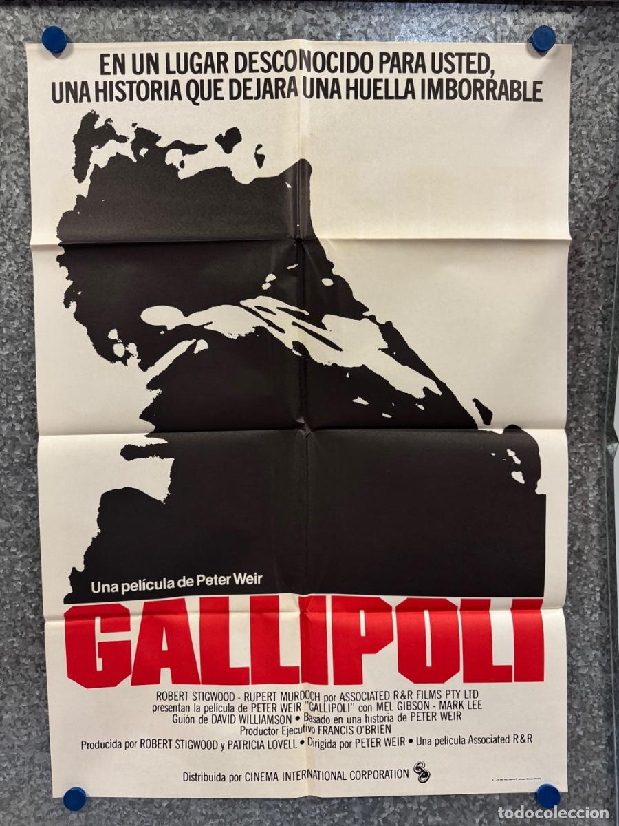 Cine: Gallipoli, Robert Stigwood, Rupert Murdoch, A&ntilde;o 1982, POSTER ORIGINAL
