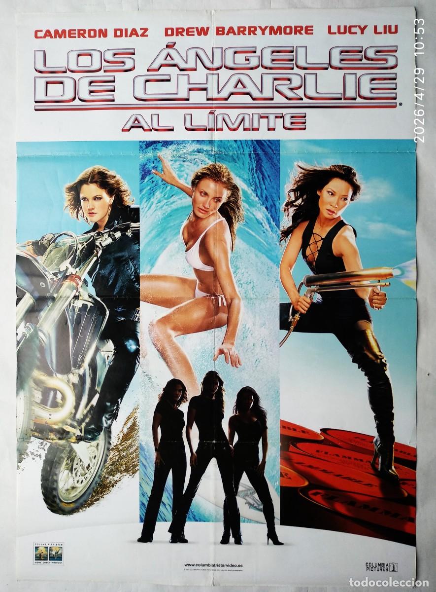 Cine: LOS &Aacute;NGELES DE CHARLIE. AL L&Iacute;MITE, con CAMERON DIAZ. P&Oacute;STER de video. 68 X 98 cms..