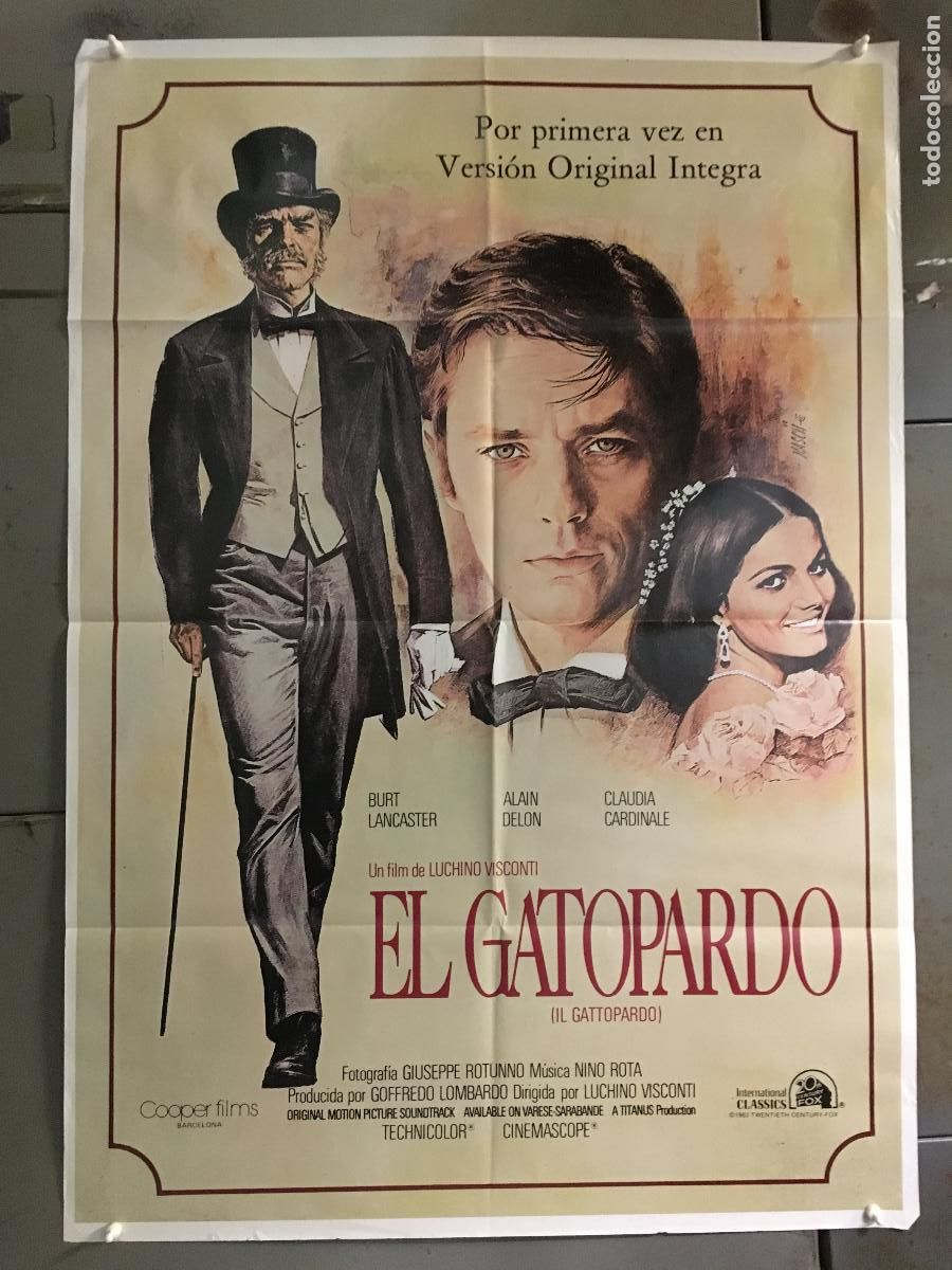 Cinema: AFH17 EL GATOPARDO BURT LANCASTER LUCHINO VISCONTI ALAIN DELON POSTER ORIG 70X100 ESPA&Ntilde;OL R-83 h0