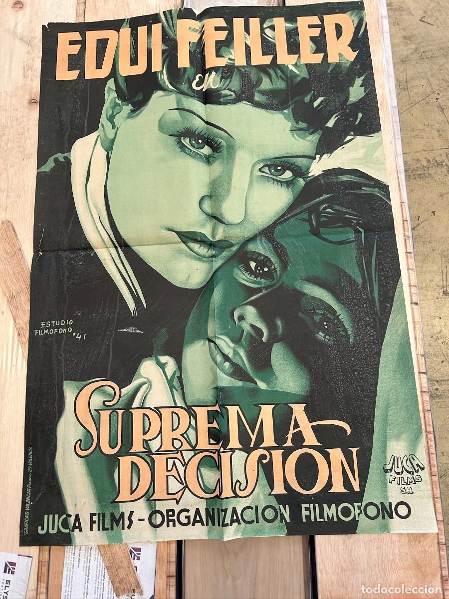Cine: SUPREMA DECISION CARTE 1,00X0,70 DIBUJADOS CON TINTAS MAQUETA ORIGINAL PONE AUTOR