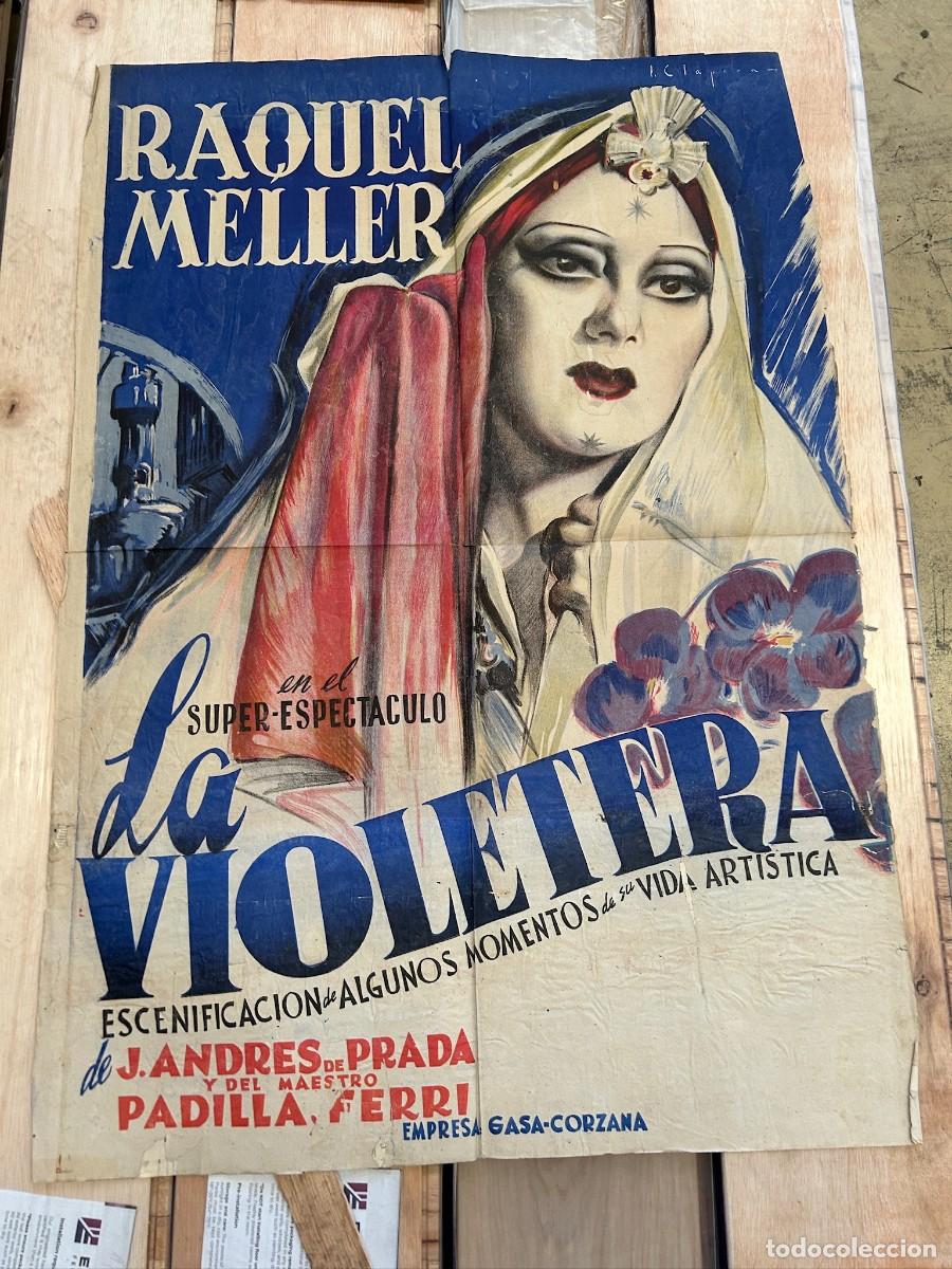 Cine: LA VIOLETERA CARTEL 1,00X0,70M MAQUETA ORIGINAL CON TINTAS Y AUTOR EN LA MAYORIA