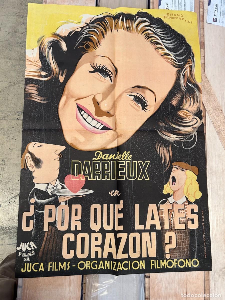 Cine: &iquest; POR QUE LATES CORAZON ? CARTEL 1,00X0,70M MAQUETA ORIGINAL PONE TINTAS Y AUTOR EN EL DORSO