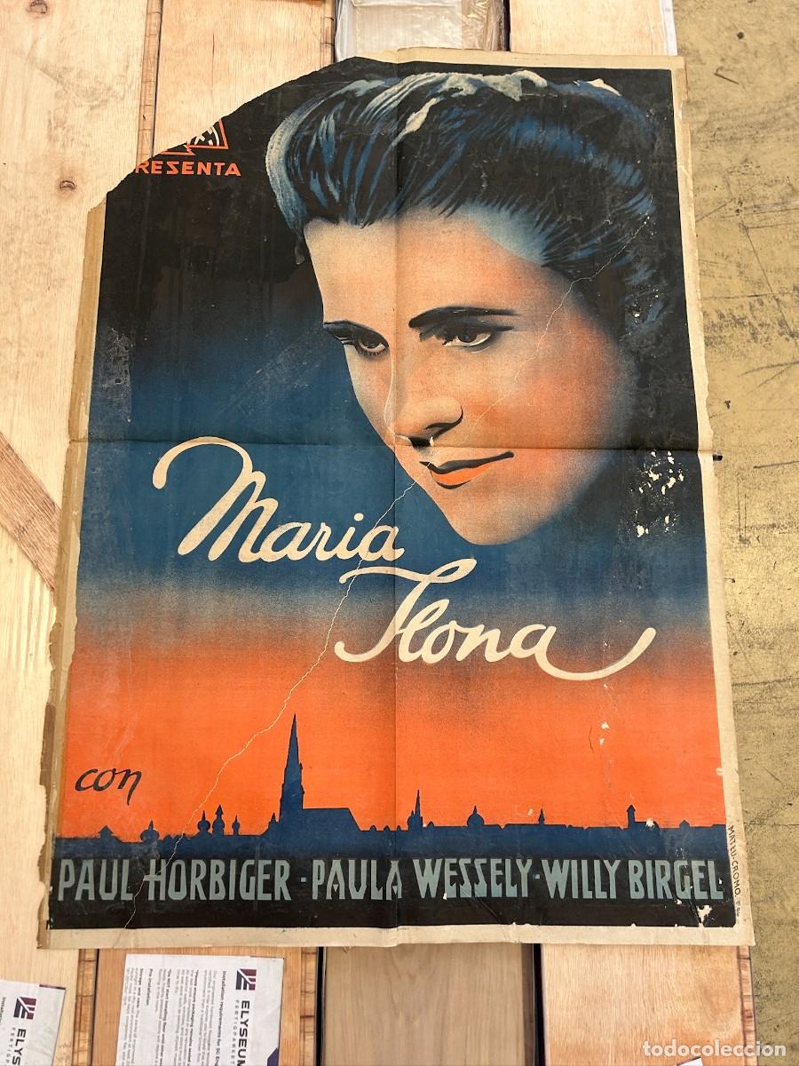 Cine: MARIA ILONA POSTER 1,00X0,70M MAQUETA ORIGINAL CON TINTAS EMPLEADAS Y AUTOR AL DORSO