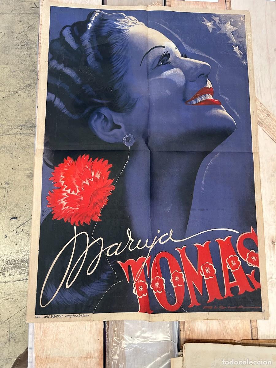Cine: MARUJA TOMAS CARTEL 1,00X0,70M MAQUETA ORIGINAL TINTAS Y AUTOR NORMALMENTE AL DORSO