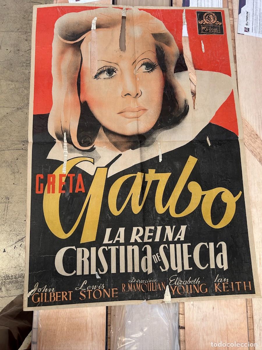 Cine: LA REINA CRISTINA DE SUECIA CARTEL 1,00X0,70M MAQUETA ORIGINAL EN ALGUNO PONE TINTAS Y AUTOR DEL DIB