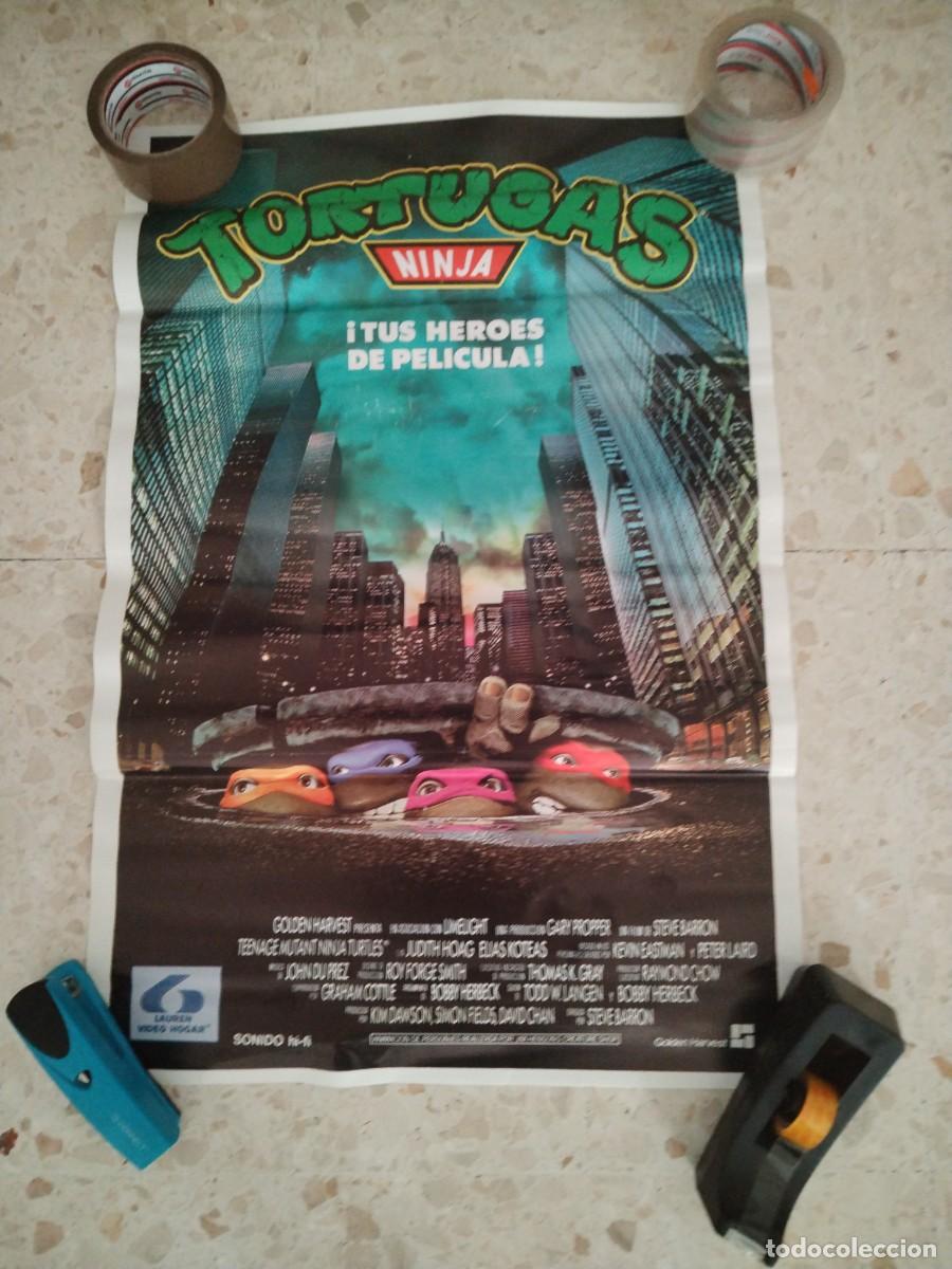 Cine: POSTER ORIGINAL VIDEOCLUB TORTUGAS NINJA 45cm alto 62cm ancho